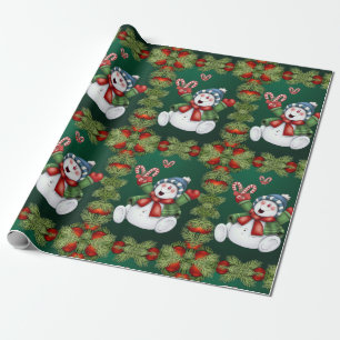 Weihnachtswrapping Paper Snowman Geschenkpapier