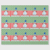 Weihnachtswrapping Paper Snowman Geschenkpapier (Flach)