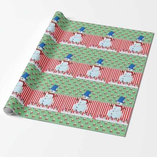 Weihnachtswrapping Paper Snowman Geschenkpapier (Ungerollt)