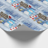 Weihnachtswrapping Paper Snowman Geschenkpapier (Ecke)
