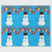 Weihnachtswrapping Paper Snowman Geschenkpapier (Flach)