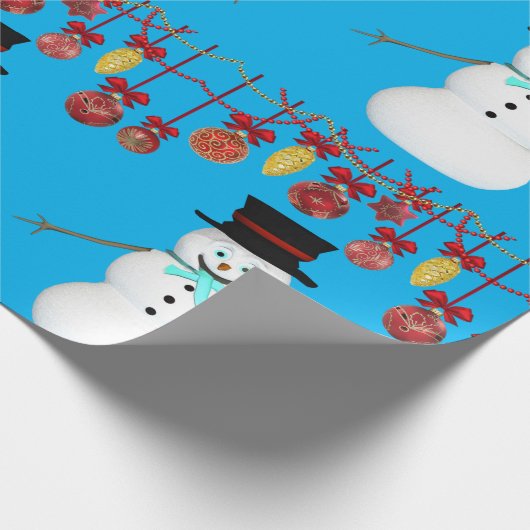 Weihnachtswrapping Paper Snowman Geschenkpapier (Ecke)