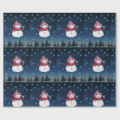 Weihnachtswrapping Paper Snowman Geschenkpapier (Flach)