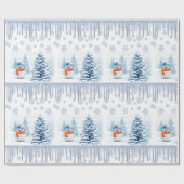 Weihnachtswrapping Paper Snowman Geschenkpapier (Flach)