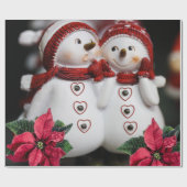 Weihnachtswrapping Paper Snowman Geschenkpapier (Flach)