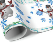 Weihnachtswrapping Paper Snowman Geschenkpapier (Rolleneckpunkt)