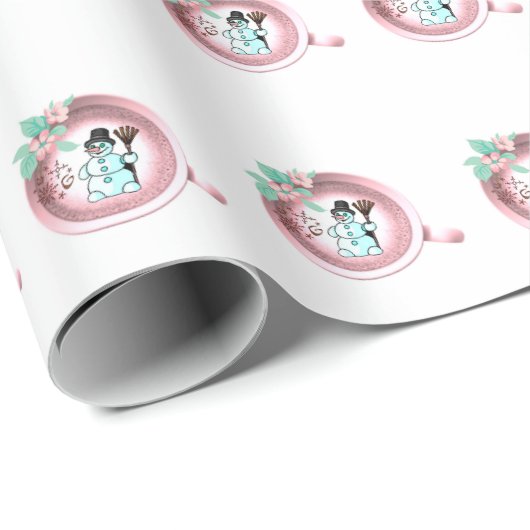 Weihnachtswrapping Paper Snowman Geschenkpapier (Rolleneckpunkt)