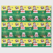 Weihnachtswrapping Paper Snowman Geschenkpapier (Flach)