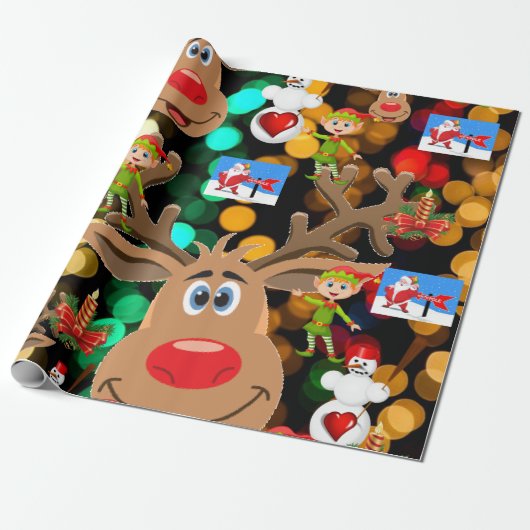 Weihnachtswrapping Paper Snowman Geschenkpapier (Ungerollt)