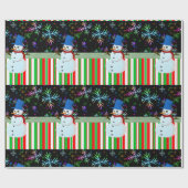 Weihnachtswrapping Paper Snowman Geschenkpapier (Flach)