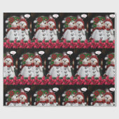 Weihnachtswrapping Paper Snowman Geschenkpapier (Flach)