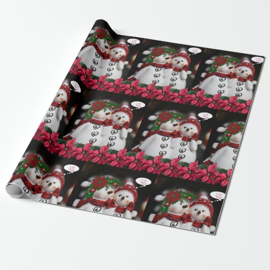 Weihnachtswrapping Paper Snowman Geschenkpapier (Ungerollt)