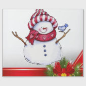 Weihnachtswrapping Paper Snowman Geschenkpapier (Flach)