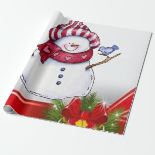 Weihnachtswrapping Paper Snowman Geschenkpapier