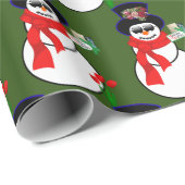 Weihnachtswrapping Paper Snowman Geschenkpapier (Rolleneckpunkt)