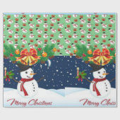 Weihnachtswrapping Paper Snowman Geschenkpapier (Flach)