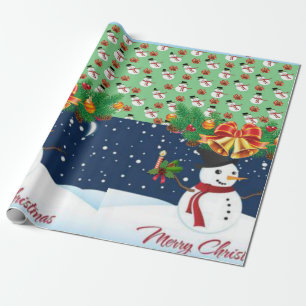Weihnachtswrapping Paper Snowman Geschenkpapier