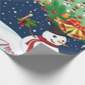 Weihnachtswrapping Paper Snowman Geschenkpapier (Ecke)