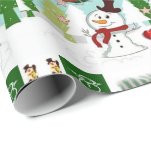 Weihnachtswrapping Paper Snowman Liebe Geschenkpapier