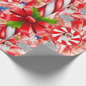 Weihnachtswrapping Paper Snowman Peppermint Geschenkpapier (Ecke)