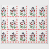 Weihnachtswrapping Paper Snowman Peppermint Geschenkpapier (Flach)