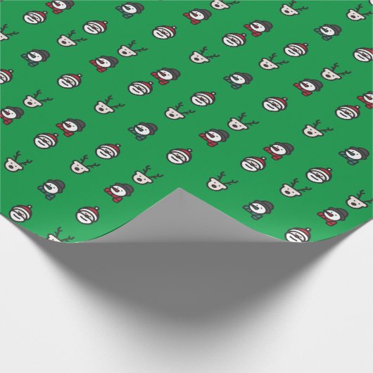Weihnachtswrapping Paper - Snowman - Santa Geschenkpapier (Ecke)
