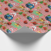Weihnachtswrapping Paper Teddy Bären Strip Geschenkpapier (Ecke)
