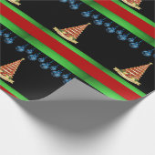 Weihnachtswrapping Paper Tree Black Geschenkpapier (Ecke)