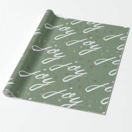 Weihnachtswrapping Paper von Green Joy Script Geschenkpapier