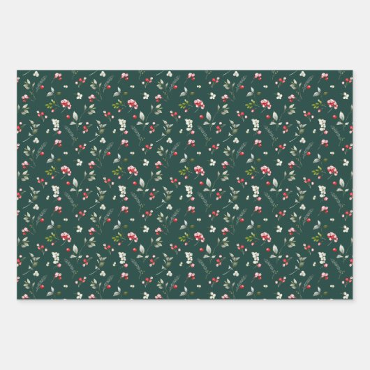 Weihnachtswrapping Paper von Holiday Berry & Branc Geschenkpapier Set (Vorderseite)