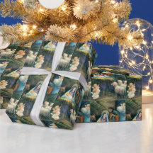 Weihnachtswrapping Paper von Nativity Scene Vintag
