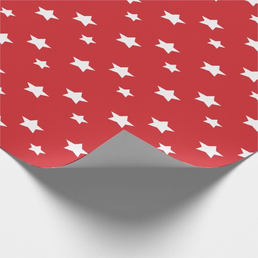 Weihnachtswrapping Paper von Red and White Stars Geschenkpapier (Ecke)