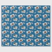 Weihnachtswrapping Paper von Santa Shark Foto Geschenkpapier (Flach)