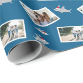 Weihnachtswrapping Paper von Santa Shark Foto Geschenkpapier (Rolleneckpunkt)