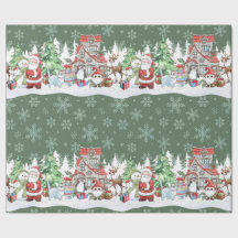 Weihnachtswrapping Paper von Santa Snowman Reindee