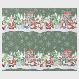 Weihnachtswrapping Paper von Santa Snowman Reindee Geschenkpapier