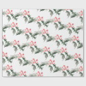 Weihnachtswrapping Paper Watercolor Botanisch Geschenkpapier (Flach)