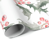 Weihnachtswrapping Paper Watercolor Botanisch Geschenkpapier (Rolleneckpunkt)