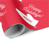 Weihnachtswrapping Paper (Weißofen) - Mitt Geschenkpapier (Rolleneckpunkt)