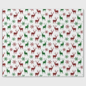 Weihnachtswrapping Paper Xmas Hirsch Rot Grün Kari Geschenkpapier (Flach)