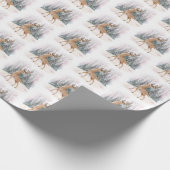 Weihnachtswrapping-Papier der Reindeer Winterszene Geschenkpapier (Ecke)