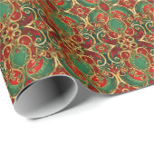 Weihnachtswrapping-Papier der Roten Grünen Geschenkpapier (Rolleneckpunkt)