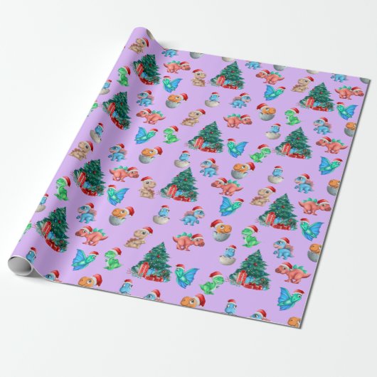 Weihnachtswrapping Papier Dinosaurier Kinder Niedl Geschenkpapier (Ungerollt)