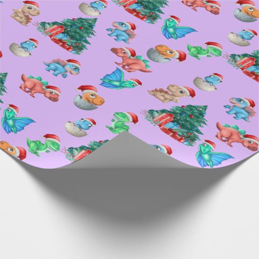 Weihnachtswrapping Papier Dinosaurier Kinder Niedl Geschenkpapier (Ecke)