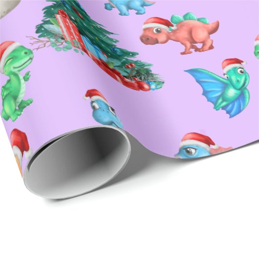 Weihnachtswrapping Papier Dinosaurier Kinder Niedl Geschenkpapier (Rolleneckpunkt)