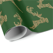 Weihnachtswrapping-Papier für Gold Rentiere Geschenkpapier (Rolleneckpunkt)