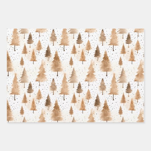 Weihnachtswrapping Papier Gold Neutral (Vorderseite 3)
