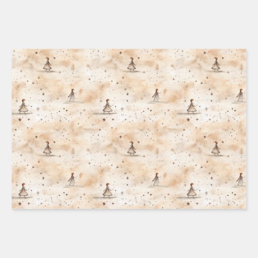 Weihnachtswrapping Papier Gold Neutral (Vorderseite 2)