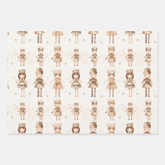 Weihnachtswrapping Papier Gold Neutral (Vorderseite)