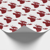 Weihnachtswrapping Papier Kariert Elch Geschenkpapier (Ecke)